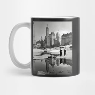 Central Park Winter Scene, 1933. Vintage Photo Mug